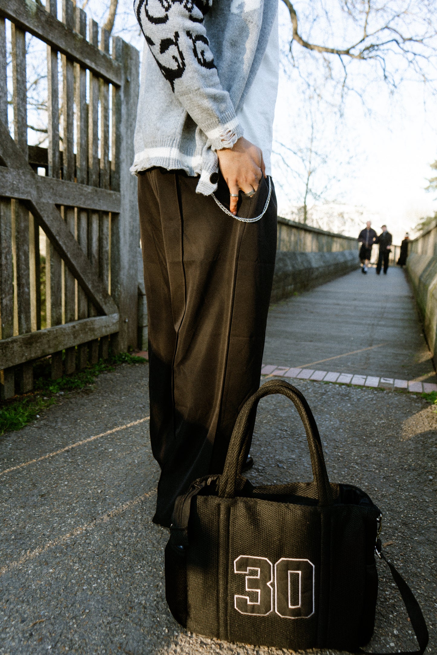 Black Varsity Tote (Preorder)